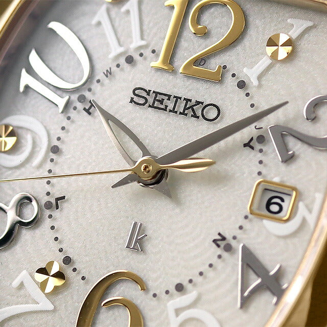 Seiko Rukia标准太阳能电台观看品牌女士精工SSVW216模拟金在日本制造SSVW216