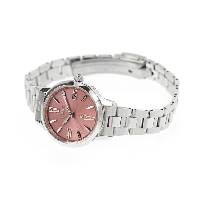 Seiko Rukia广播太阳能观看品牌女士精工SSVW219模拟粉红色在日本SSVW219