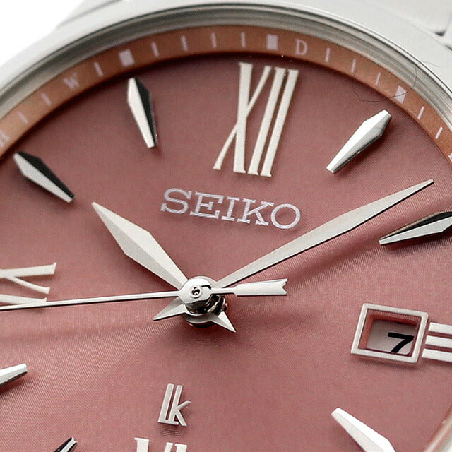 Seiko Rukia广播太阳能观看品牌女士精工SSVW219模拟粉红色在日本SSVW219