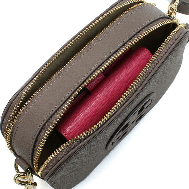 トリーバーチ 斜め掛け ショルダーバッグ レディース ブランド TORY BURCH MILLER レザー カンボジア 145667 CLAM SHELL グレー系 バッグ TOB145667021
