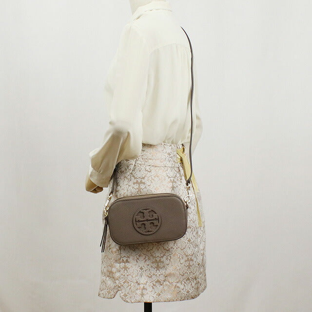 トリーバーチ 斜め掛け ショルダーバッグ レディース ブランド TORY BURCH MILLER レザー カンボジア 145667 CLAM SHELL グレー系 バッグ TOB145667021
