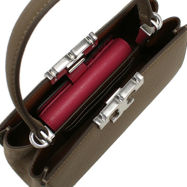 トリーバーチ ハンドバッグ レディース ブランド TORY BURCH ELEANOR 154817 WILD MUSHROOM グレー系 バッグ TOB154817011