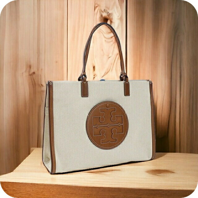 トリーバーチ トートバッグ レディース キャンバス カンボジア 87355 NATURAL-CLASSIC CUOI ベージュ系 バッグ TOB87355011