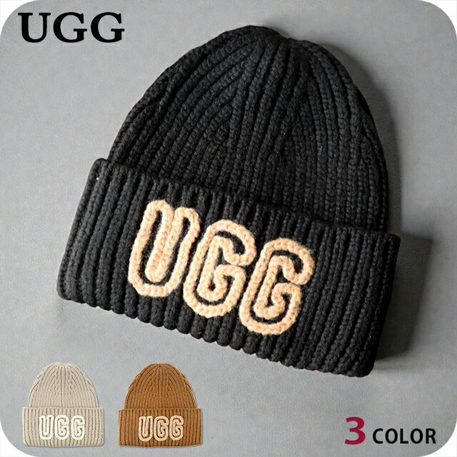 アグ ニット帽 メンズ レディース ブランド UGG CHUNKY CRAFTED RIB BEANIE ロゴ 102345 帽子 選べるモデル UGG-102345