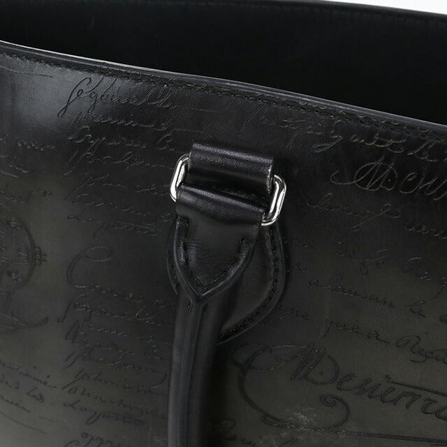 中古 ベルルッティ トートバッグ メンズ ブランド BERLUTI スクリットレザー トゥジュール レザー ブラック バッグ USDBER100324011