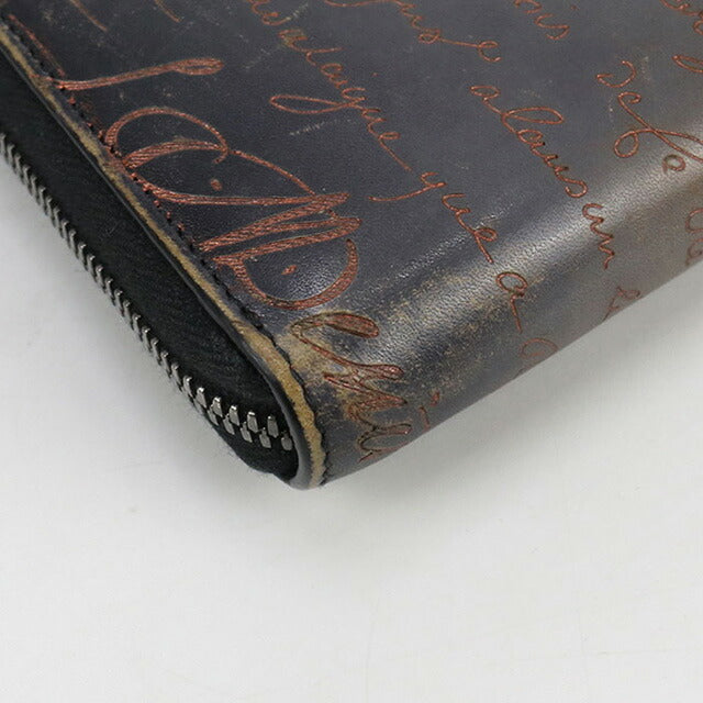 中古 ベルルッティ 長財布ラウンドファスナー メンズ ブランド BERLUTI イタウバ ロングジップウォレット ブラック 財布 USDBER102626011