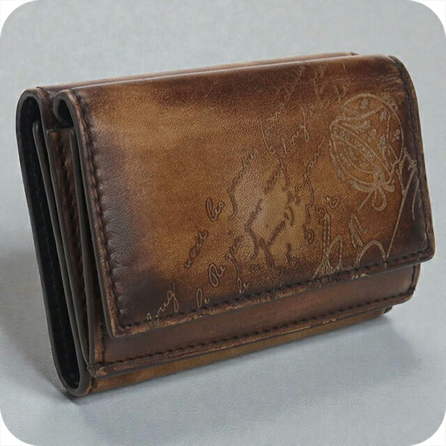 中古 ベルルッティ 三つ折り財布 メンズ ブランド BERLUTI アカジュー 中古 ベルルッティ 三つ折り財布 メンズ ブランド BERLUTI アカジュー