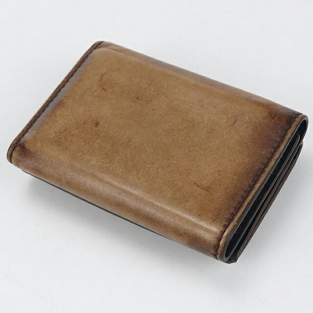 二手 Berluti Trifold 钱包 男士品牌 BERLUTI Acaju 翻盖紧凑型钱包 棕色钱包 USDBER104635011