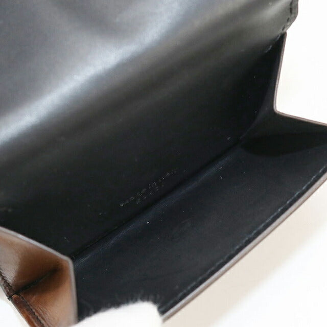 二手 Berluti Trifold 钱包 男士品牌 BERLUTI Acaju 翻盖紧凑型钱包 棕色钱包 USDBER104635011