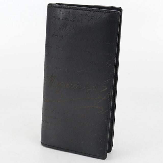 中古 ベルルッティ 長財布二折 メンズ ブランド BERLUTI サンタル フラップ ロングウォレット ブラック 財布 USDBER107831011