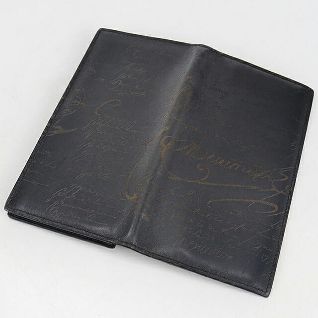 中古 ベルルッティ 長財布二折 メンズ ブランド BERLUTI サンタル フラップ ロングウォレット ブラック 財布 USDBER107831011