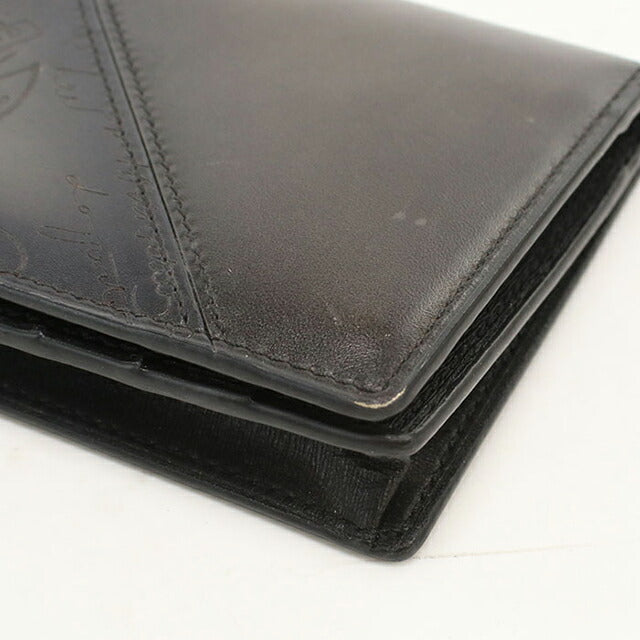 中古 ベルルッティ 長財布ニ折小銭入付き メンズ ブランド BERLUTI フラップ ロングウォレット ブラック USDBER113528011