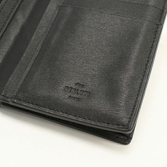 中古 ベルルッティ 長財布ニ折小銭入付き メンズ ブランド BERLUTI フラップ ロングウォレット ブラック USDBER113528011