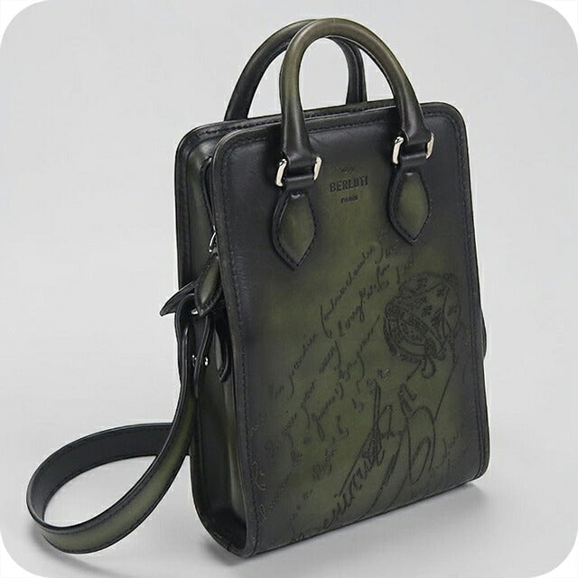 中古 ベルルッティ ショルダーバッグ メンズ ブランド BERLUTI プルミエジュール ガリバー メッセンジャーバッグ カーキ USDBER116236011