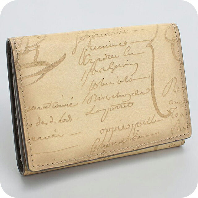 中古 ベルルッティ 名刺入れ メンズ ブランド BERLUTI インブイア フラップ カードホルダー ベージュ USDBER118718011