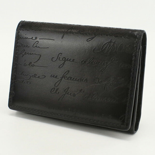 中古 ベルルッティ 名刺入れ メンズ ブランド BERLUTI スクリットレザー インブイア カードホルダー ブラック 小物 USDBER98376011