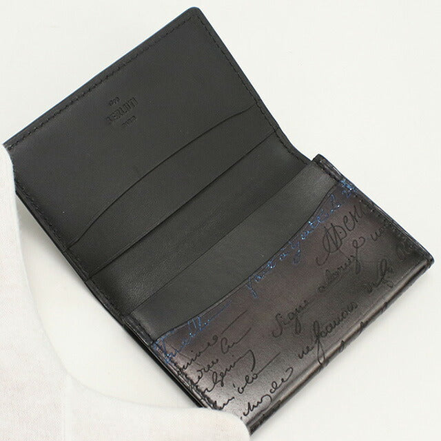 中古 ベルルッティ 名刺入れ メンズ ブランド BERLUTI スクリットレザー インブイア カードホルダー ブラック 小物 USDBER98376011