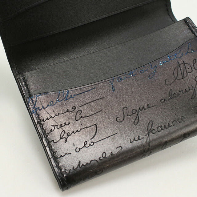 中古 ベルルッティ 名刺入れ メンズ ブランド BERLUTI スクリットレザー インブイア カードホルダー ブラック 小物 USDBER98376011