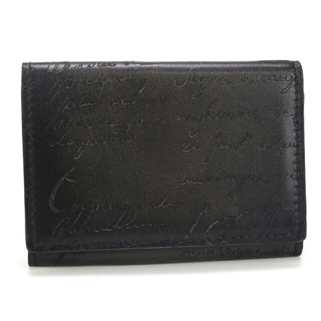 中古 ベルルッティ 名刺入れ メンズ ブランド BERLUTI スクリットレザー インブイア カードホルダー レザー ブラック 小物 USDBER99139011