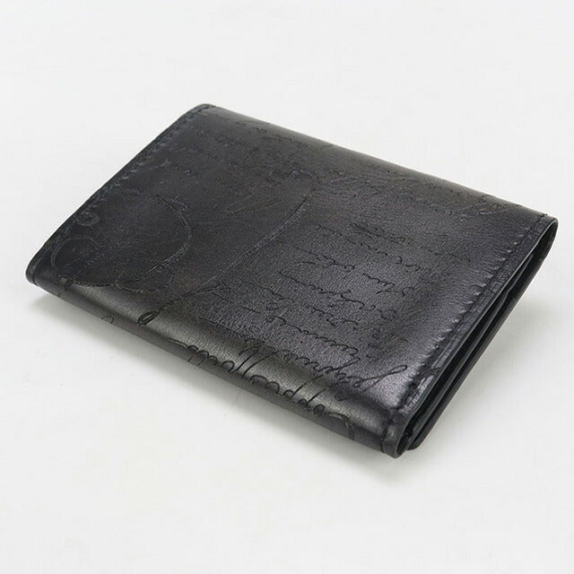 中古 ベルルッティ 名刺入れ メンズ ブランド BERLUTI スクリットレザー インブイア カードホルダー レザー ブラック 小物 USDBER99139011