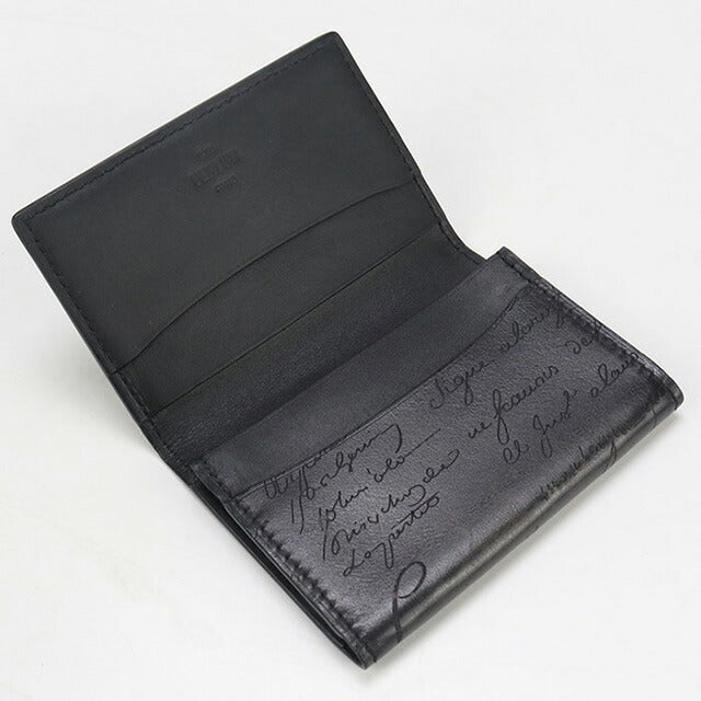 中古 ベルルッティ 名刺入れ メンズ ブランド BERLUTI スクリットレザー インブイア カードホルダー レザー ブラック 小物 USDBER99139011