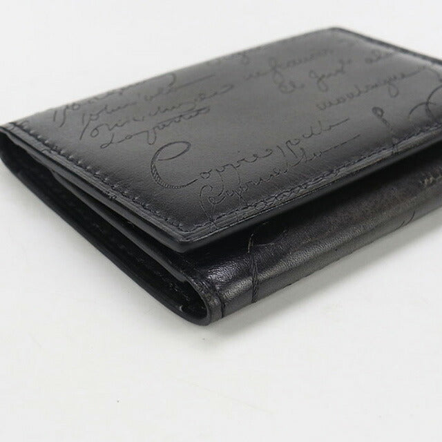 中古 ベルルッティ 名刺入れ メンズ ブランド BERLUTI スクリットレザー インブイア カードホルダー レザー ブラック 小物 USDBER99139011