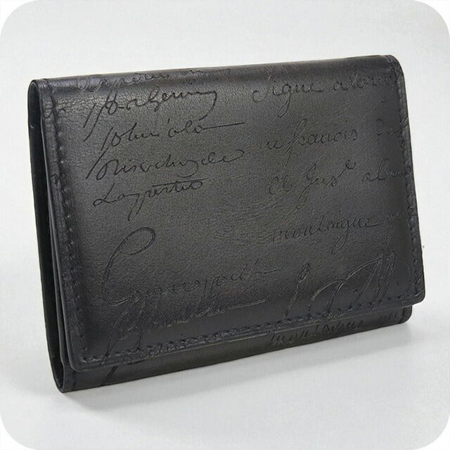 中古 ベルルッティ 名刺入れ メンズ ブランド BERLUTI スクリットレザー インブイア カードホルダー レザー ブラック 小物 USDBER99139011