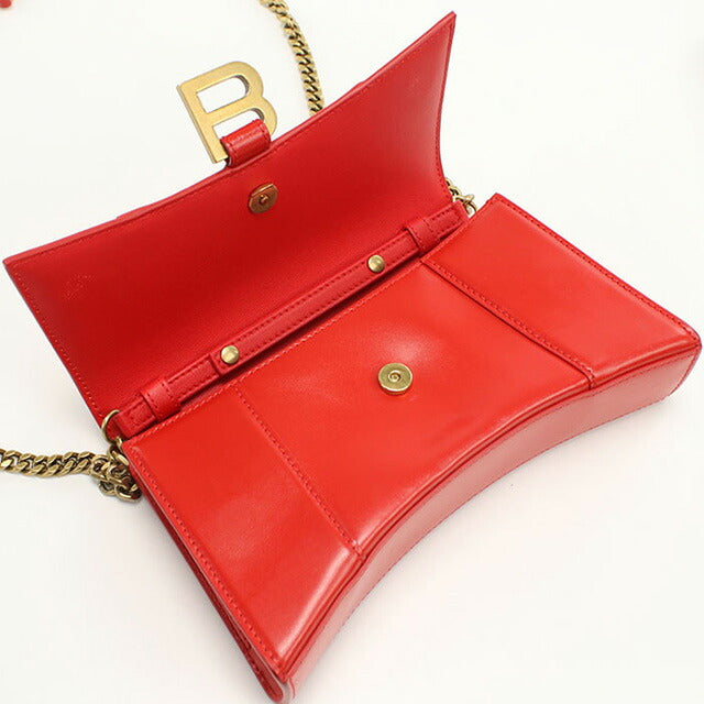 中古 バレンシアガ 斜め掛け ショルダーバッグ レディース ブランド BALENCIAGA アワーグラス チェーンショルダーバッグ レザー 644973 USDBG100723011