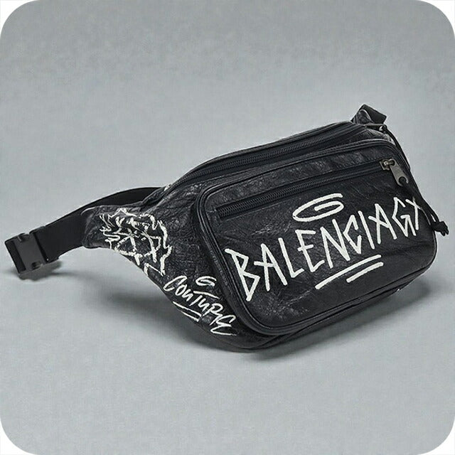 BALENCIAGA ボディバッグ ブラックレザー BALENCIAGA（バレンシアガ） ボディバッグ ウエストバッグ レザー