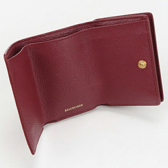 中古 バレンシアガ 三折財布 レディース ブランド BALENCIAGA エッジシティ 三つ折りウォレット 470059 ワインレッド 財布 USDBG104429011