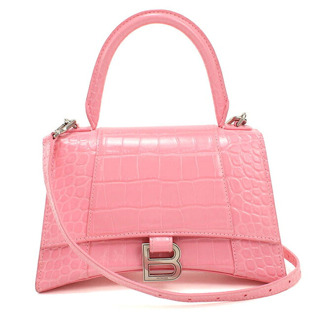 中古 バレンシアガ ハンドバッグ レディース ブランド BALENCIAGA アワーグラス スモール レザー 593546 ピンク USDBG115958011