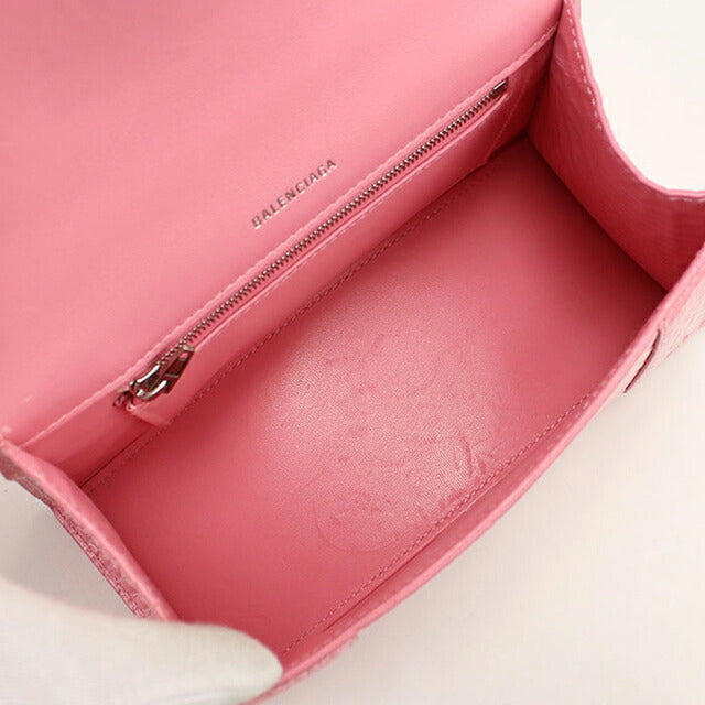 中古 バレンシアガ ハンドバッグ レディース ブランド BALENCIAGA アワーグラス スモール レザー 593546 ピンク USDBG115958011