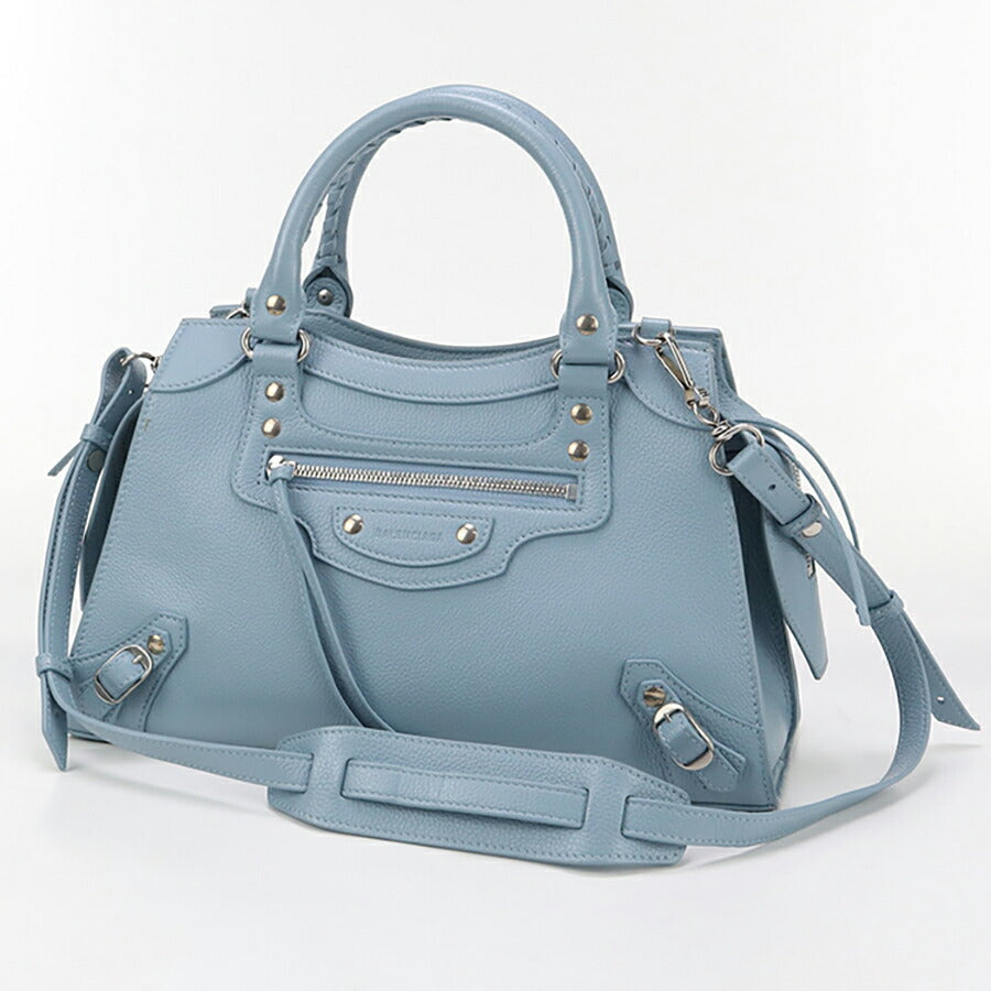 中古 バレンシアガ ハンドバッグ レディース ブランド BALENCIAGA 2WAYハンドバッグ レザー 638521 ブルー バッグ USDBG95671011