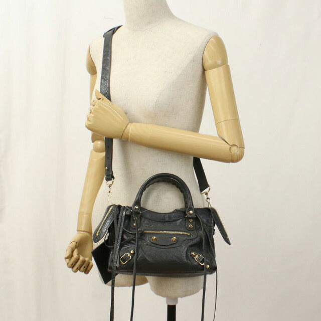 中古 バレンシアガ ハンドバッグ レディース ブランド BALENCIAGA クラシック ミニシティ 2WAY レザー 300295 ブラック バッグ USDBG96399011