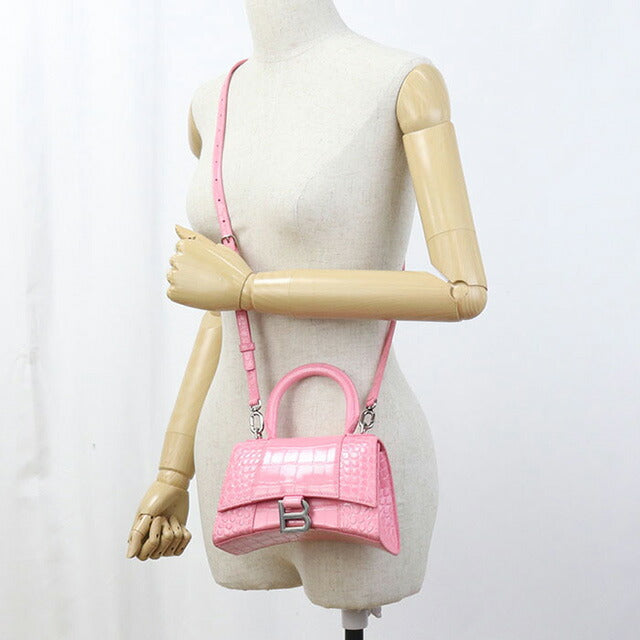 中古 バレンシアガ ハンドバッグ レディース ブランド BALENCIAGA アワーグラス トップハンドル バッグ XS 2WAY 592833 ピンク バッグ USDBG96585011