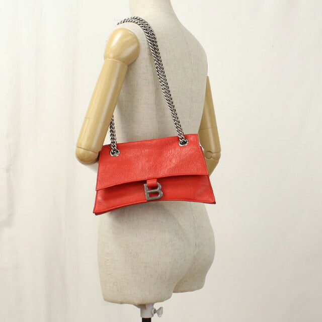 中古 バレンシアガ ショルダーバッグ レディース ブランド BALENCIAGA チェーン レザー 716351 レッド バッグ USDBG97154011