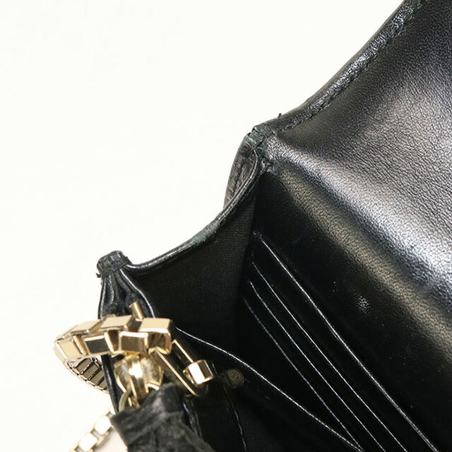 中古 バレンシアガ チェーンウォレット レディース ブランド BALENCIAGA レザー 444168 ブラック 財布 USDBG97423011