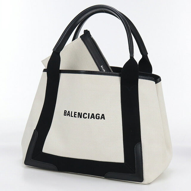 Used Balenciaga tote bag ladies brand BALENCIAGA navy hippo small 339933 white bag USDBG97952011