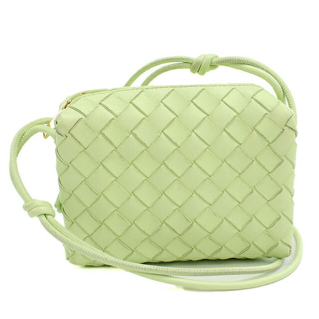 中古 ボッテガヴェネタ ショルダーバッグ レディース ブランド BOTTEGA VENETA イントレチャート レザー グリーン バッグ USDBO103747011