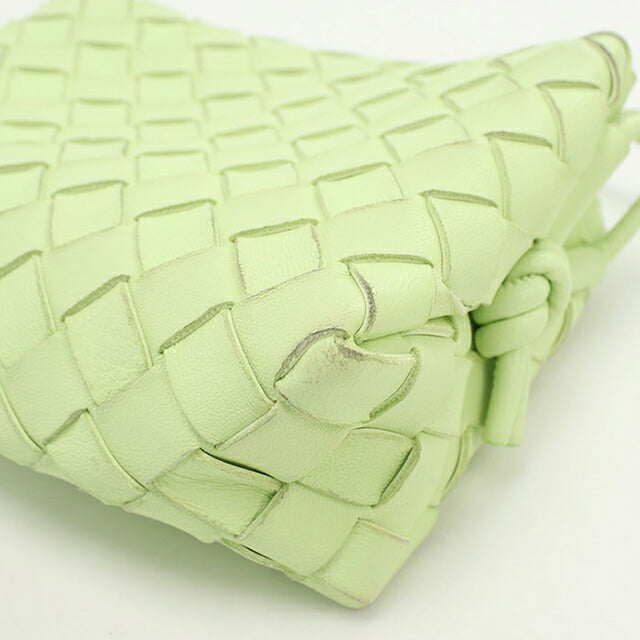 中古 ボッテガヴェネタ ショルダーバッグ レディース ブランド BOTTEGA VENETA イントレチャート レザー グリーン バッグ USDBO103747011