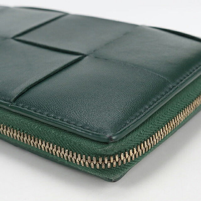 Used Bottega Veneta long wallet round zipper ladies brand BOTTEGA VENETA cassette zip around wallet green USDBO104279011