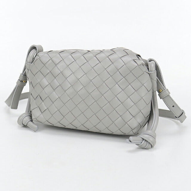 中古 ボッテガヴェネタ ショルダーバッグ レディース ブランド BOTTEGA VENETA イントレチャート レザー グレー バッグ USDBO105214011