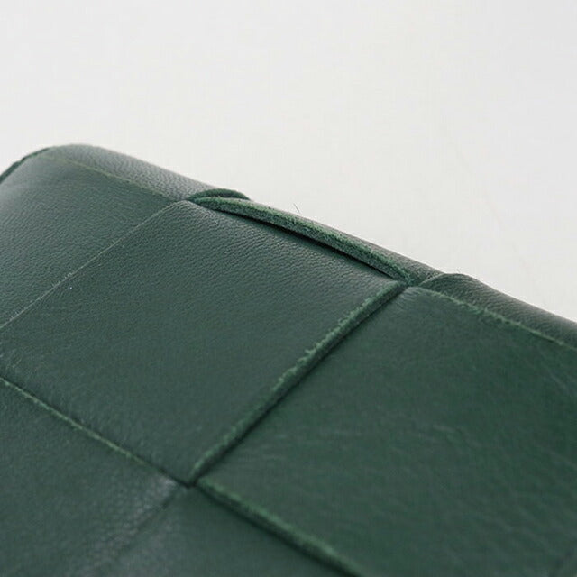 中古 ボッテガヴェネタ 二折財布 レディース ブランド BOTTEGA VENETA スモールカセット ファスナーウォレット グリーン 財布 USDBO105265011