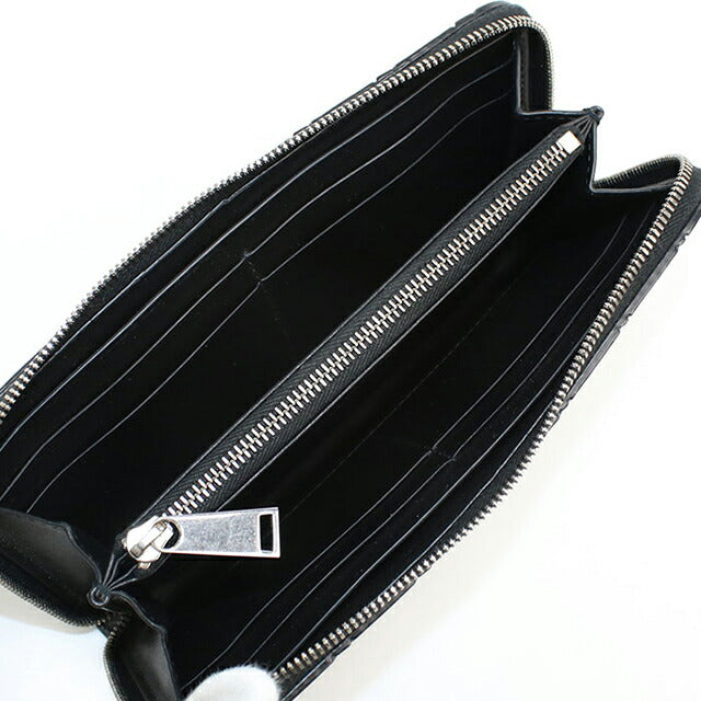中古 ボッテガヴェネタ 長財布ラウンドファスナー メンズ ブランド BOTTEGA VENETA イントレチャート ジップアラウンドウォレット ブラック USDBO105422011