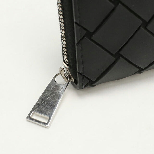 中古 ボッテガヴェネタ 長財布ラウンドファスナー メンズ ブランド BOTTEGA VENETA イントレチャート ジップアラウンドウォレット ブラック USDBO105422011