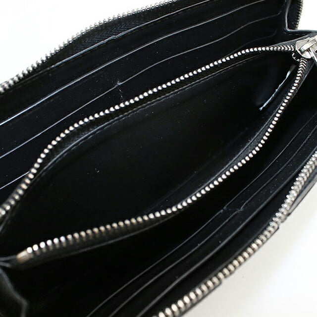 中古 ボッテガヴェネタ 長財布ラウンドファスナー メンズ ブランド BOTTEGA VENETA イントレチャート ジップアラウンドウォレット ブラック USDBO105422011