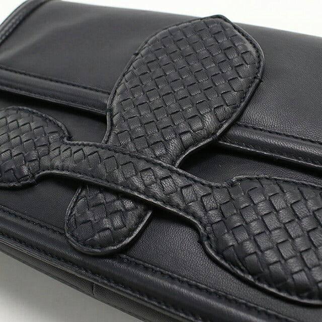 中古 ボッテガ・ヴェネタ ショルダーバッグ ユニセックス ブランド BOTTEGA VENETA イントレチャート チェーン レザー ブラック USDBO113558011
