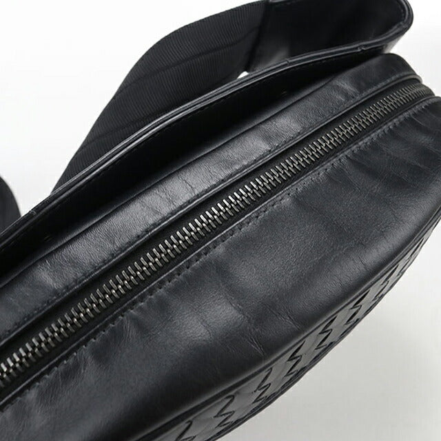 中古 ボッテガ・ヴェネタ ボディバッグ メンズ ブランド BOTTEGA VENETA イントレチャート ベルトバッグ ブラック USDBO114160011