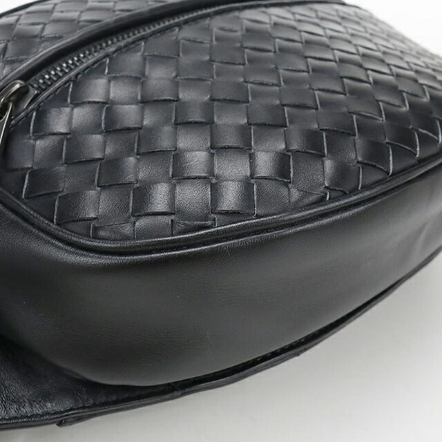 中古 ボッテガ・ヴェネタ ボディバッグ メンズ ブランド BOTTEGA VENETA イントレチャート ベルトバッグ ブラック USDBO114160011