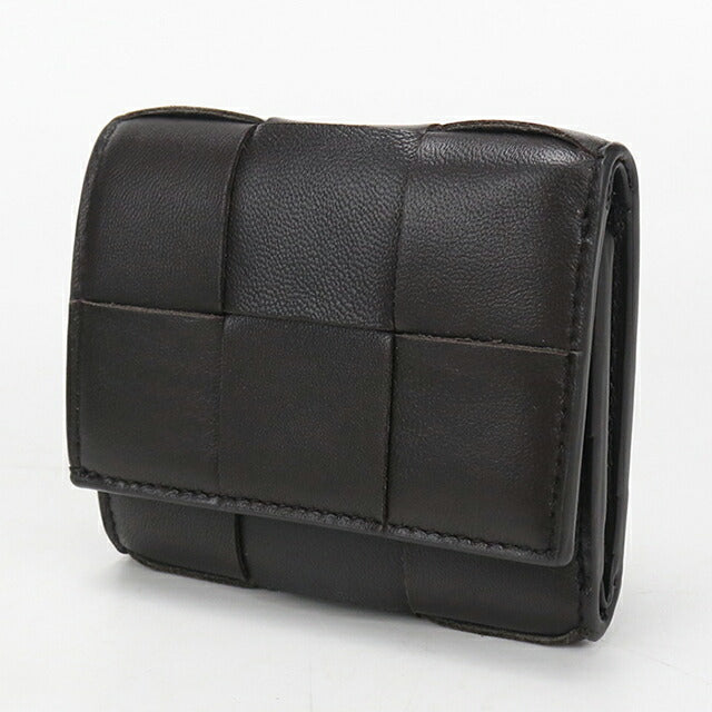 中古 ボッテガ・ヴェネタ 三つ折り財布 三折財布 レディース ブランド BOTTEGA VENETA カセット ファスナーウォレット ブラウン USDBO114456011